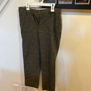J crew petite 100% wool olive trouser city fit